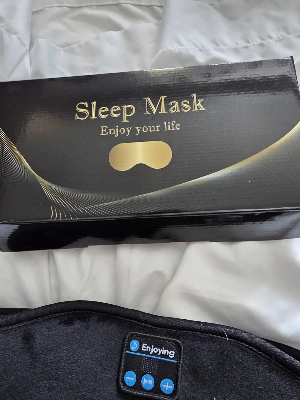 Black Bluetooth Sleep Mask with Built-in Headphones
